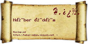 Héber Ádám névjegykártya